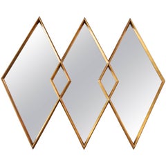 1960s Interlocking Diamond Giltwood Mirror by Labarge