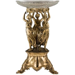 Antique centre de table monumental victorien en argent massif doré:: vers 1837