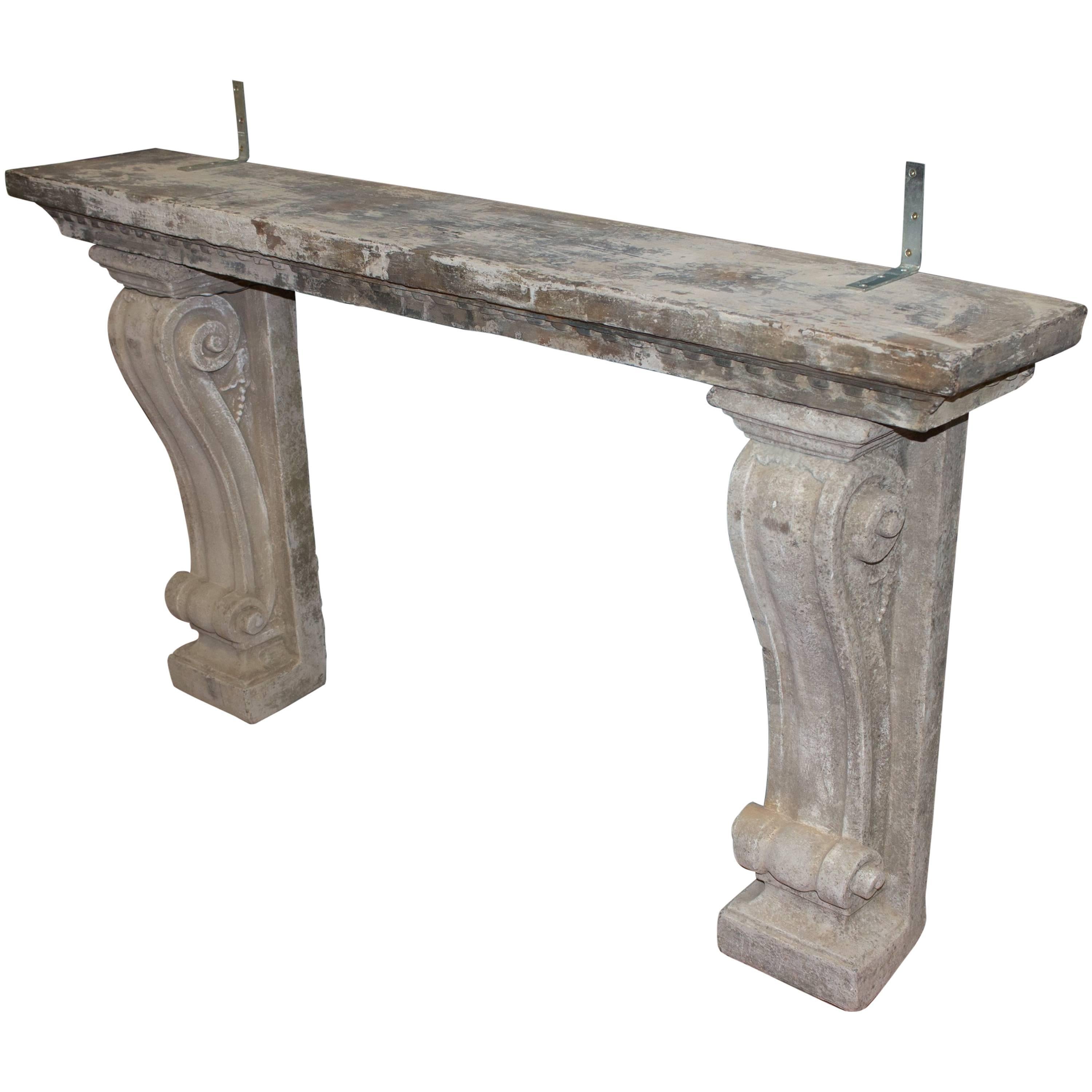 Antique English Stone Console Table