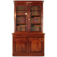 Antique Victorian Mahogany Two-Door Bookcase, English, circa 1870