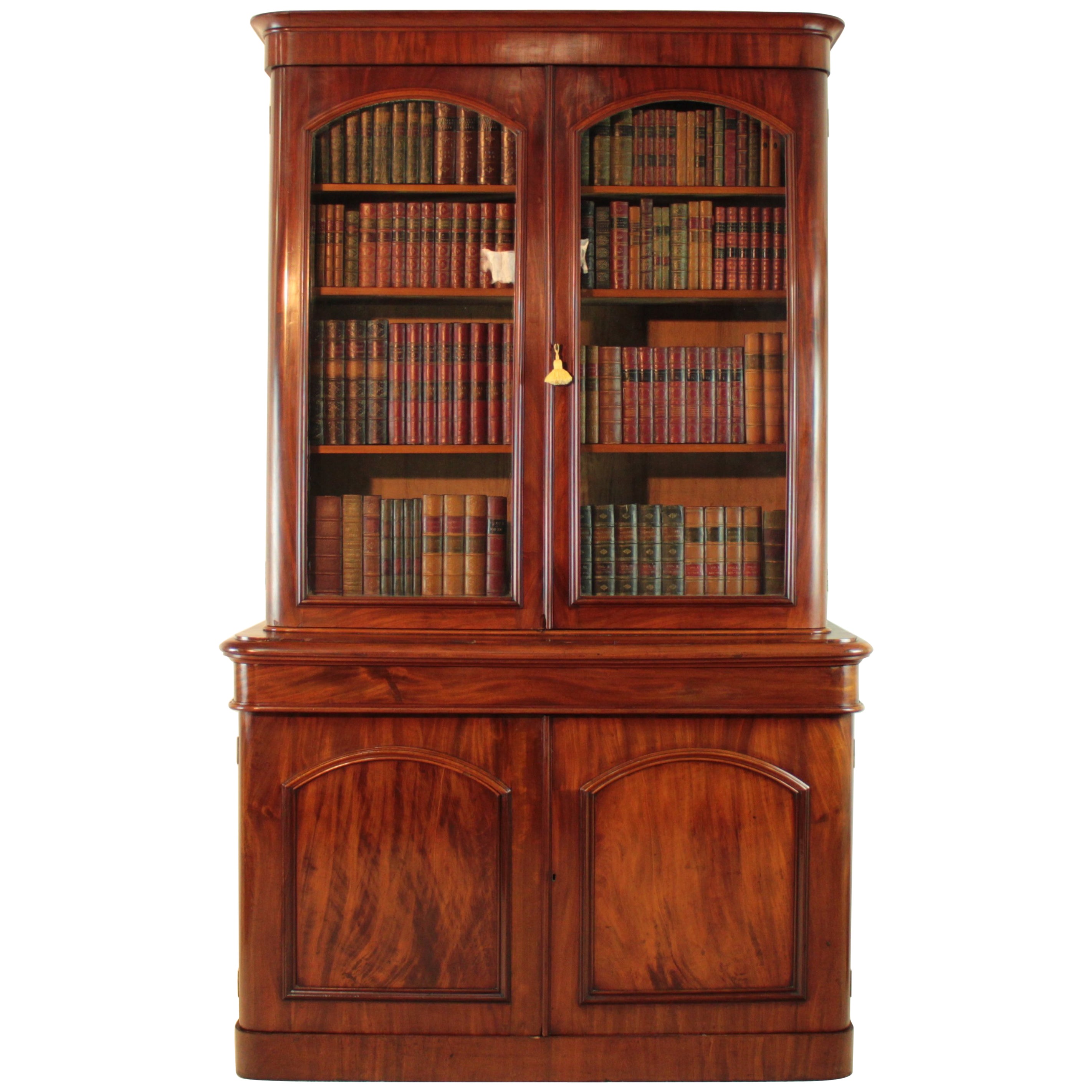 Monumental Solid Carved Tall Walnut Victorian Bookcase Bookshelf, circa 1870s For Sale at 1stDibs