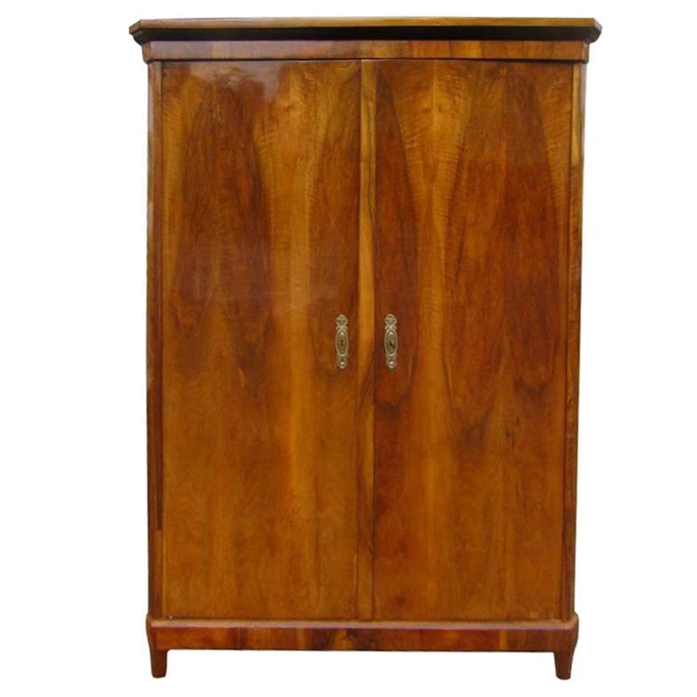 Walnut Wood Wardrobe from the Biedermeier Era