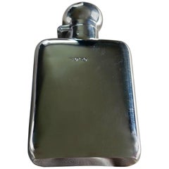 Antique Slim Silver Hall Marked Hip Flask, William Neale Date 1911