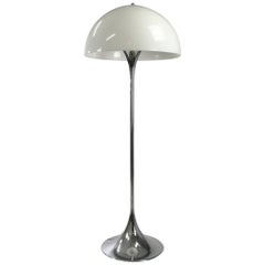 Verner Panton Chrome Panthella Floor Lamp by Louis Poulsen of Denmark