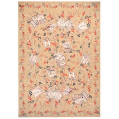 Hand Woven Silk Aubusson with Japanese Design - FREE SHIPPING