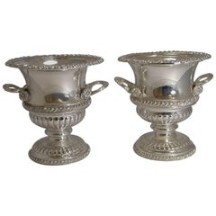 Pair of Antique English Silver Plated Wine or Champagne Coolers, circa 1900