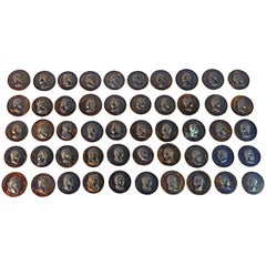 Collection of 50 18th Century Roman Emperor and Aristocracy Bronze Medallions