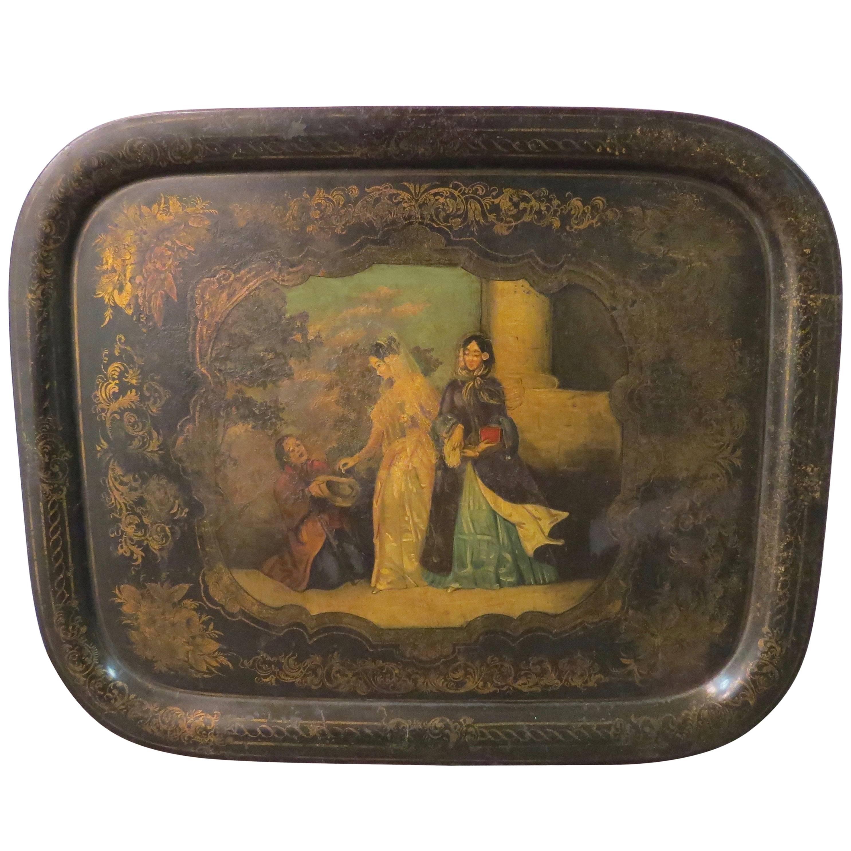 19th Century French Tole Tray For Sale