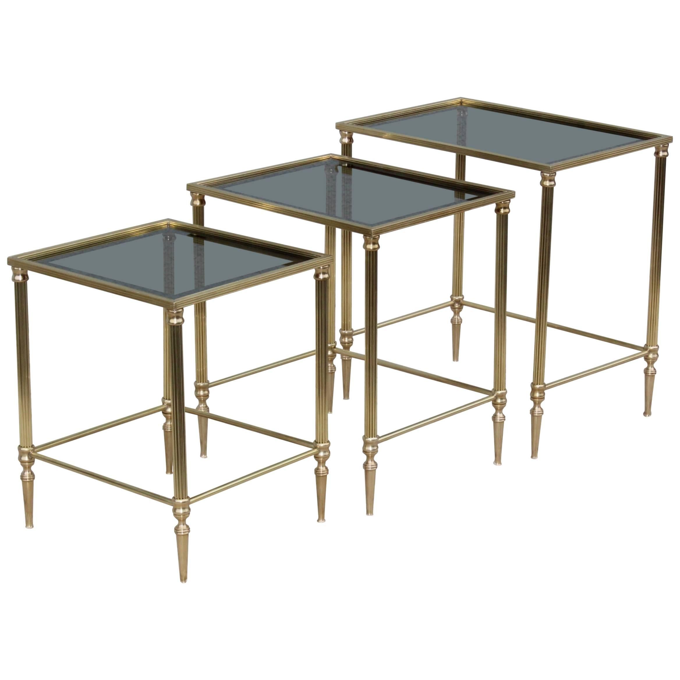 1950s Italian Brass Nesting Tables