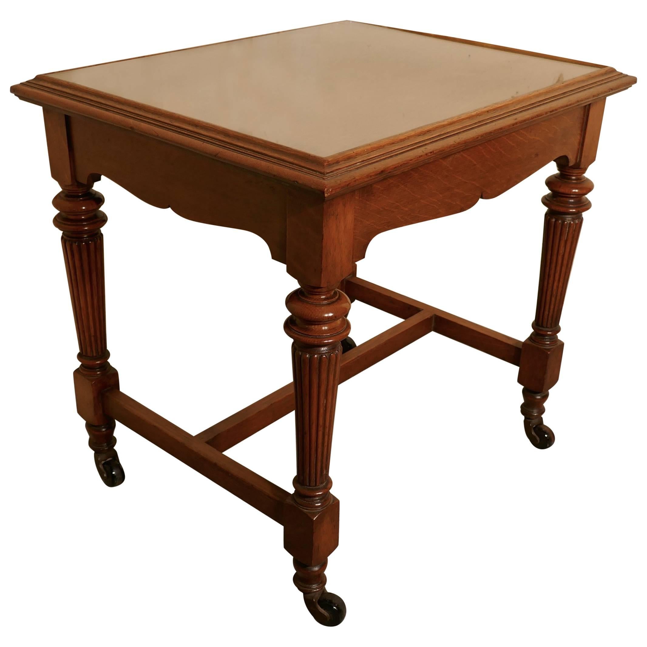 Arts and Crafts Golden Oak Low Occasional Table For Sale