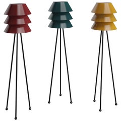 Art Deco Floor Lamp - Metal and Brass (many colors available)