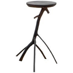 Contemporary Wooden Side Table by Marcelo Magalhães, Brazilian Design