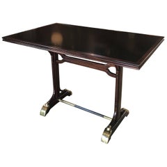 France Writing Table 1940s with Brass Feet