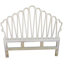 Unusual Hollywood Regency Ribbon Queen Size Head Board Midcentury