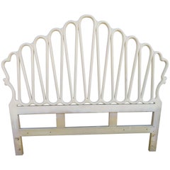 Unusual Hollywood Regency Ribbon Queen Size Head Board Midcentury