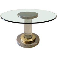 Lucite Pedestal Table by Romeo Rega