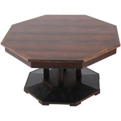 Macassar Ebony Dutch Art Deco Center Table by 't Woonhuys Amsterdam, 1930s