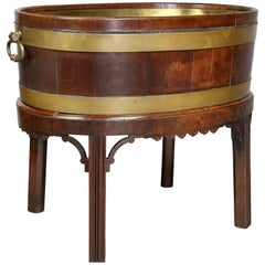 George III Mahogany and Brass Mounted Wine Cooler