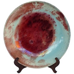 Modernist Overscale Glazed Ceramic Bowl on Stand by Mark Hines, 1986
