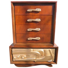 Used Fabulous Sculptural Tall Chest Dresser by Pulaski / Witco Oceanic Style