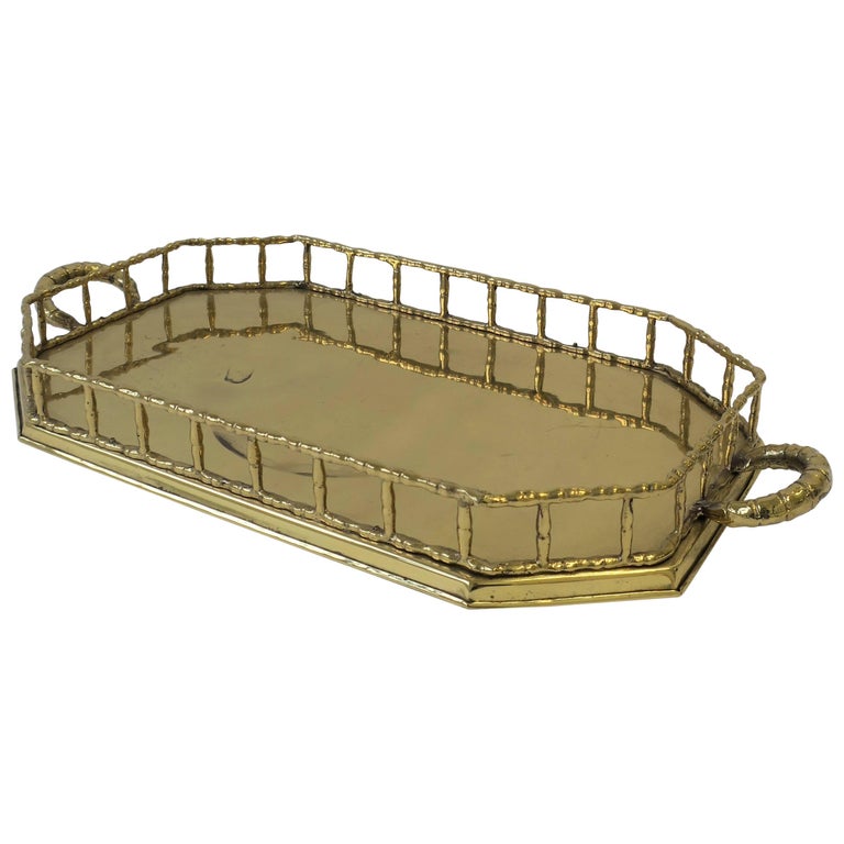 Octagonal Brass Serving Tray at 1stDibs