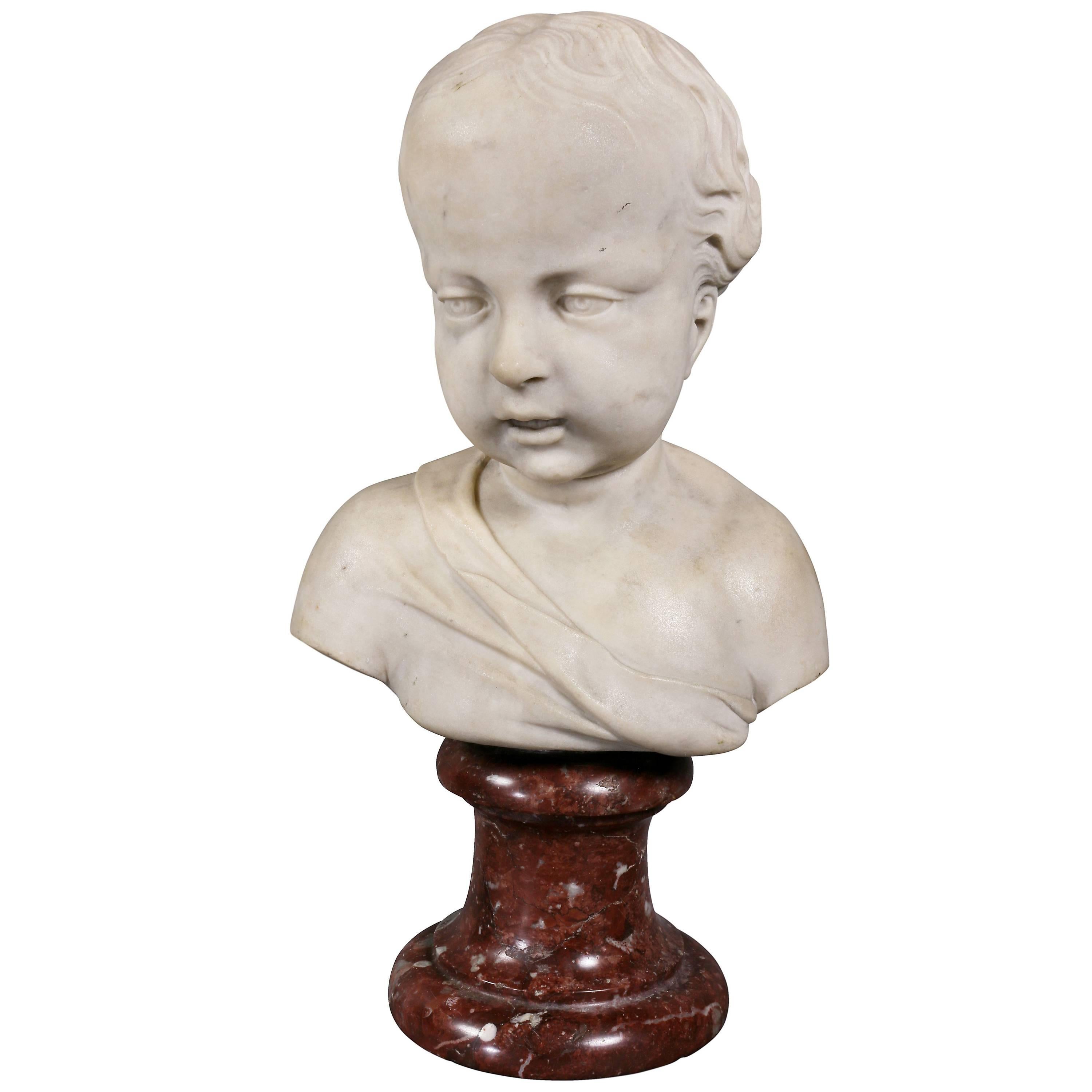 Louis XVI Marble Bust of a Young Boy For Sale