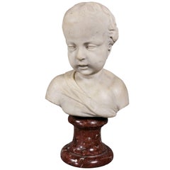 Louis XVI Marble Bust of a Young Boy