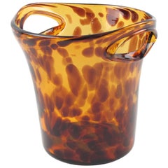 Empoli for Christian Dior Tortoiseshell Glass Champagne Wine Cooler Ice Bucket