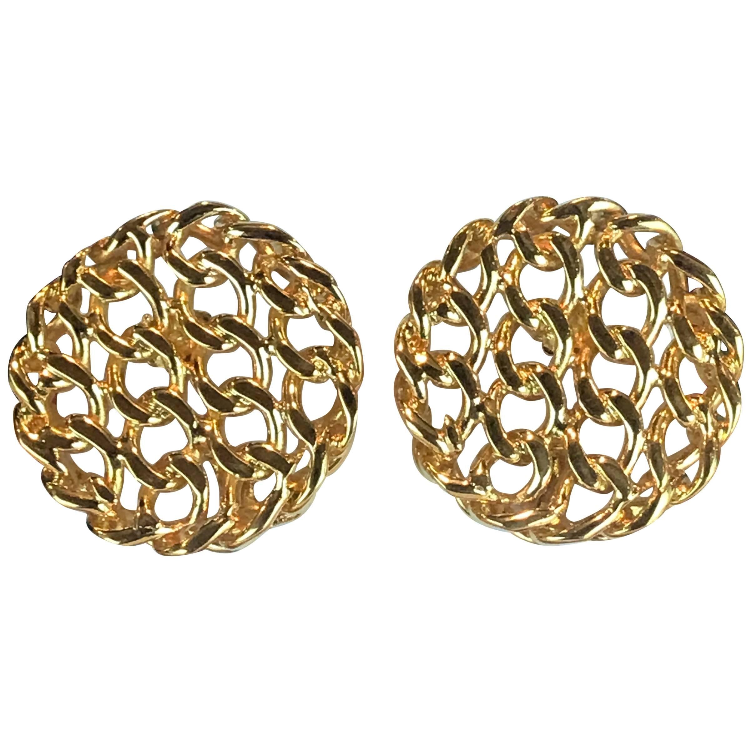 Chanel Signature Chain Link Earrings
