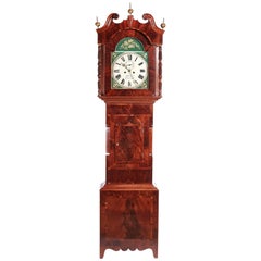 Outstanding Antique Mahogany 8 Day Painted Face Longcase Clock