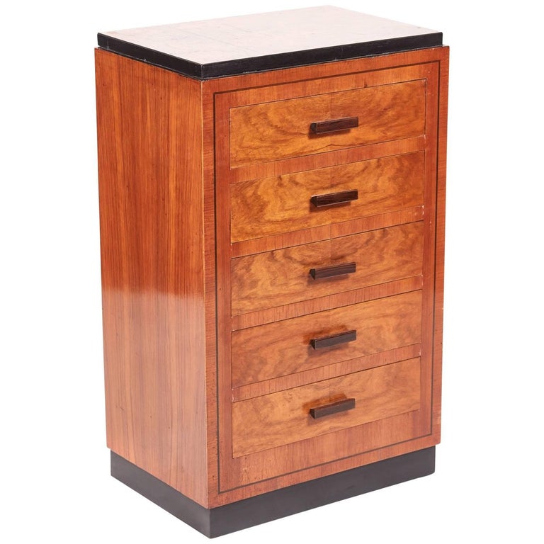 Unusual Art Deco Walnut Chest Of Drawers At 1stdibs Unusual Art Deco Walnut Chest Of Drawers For