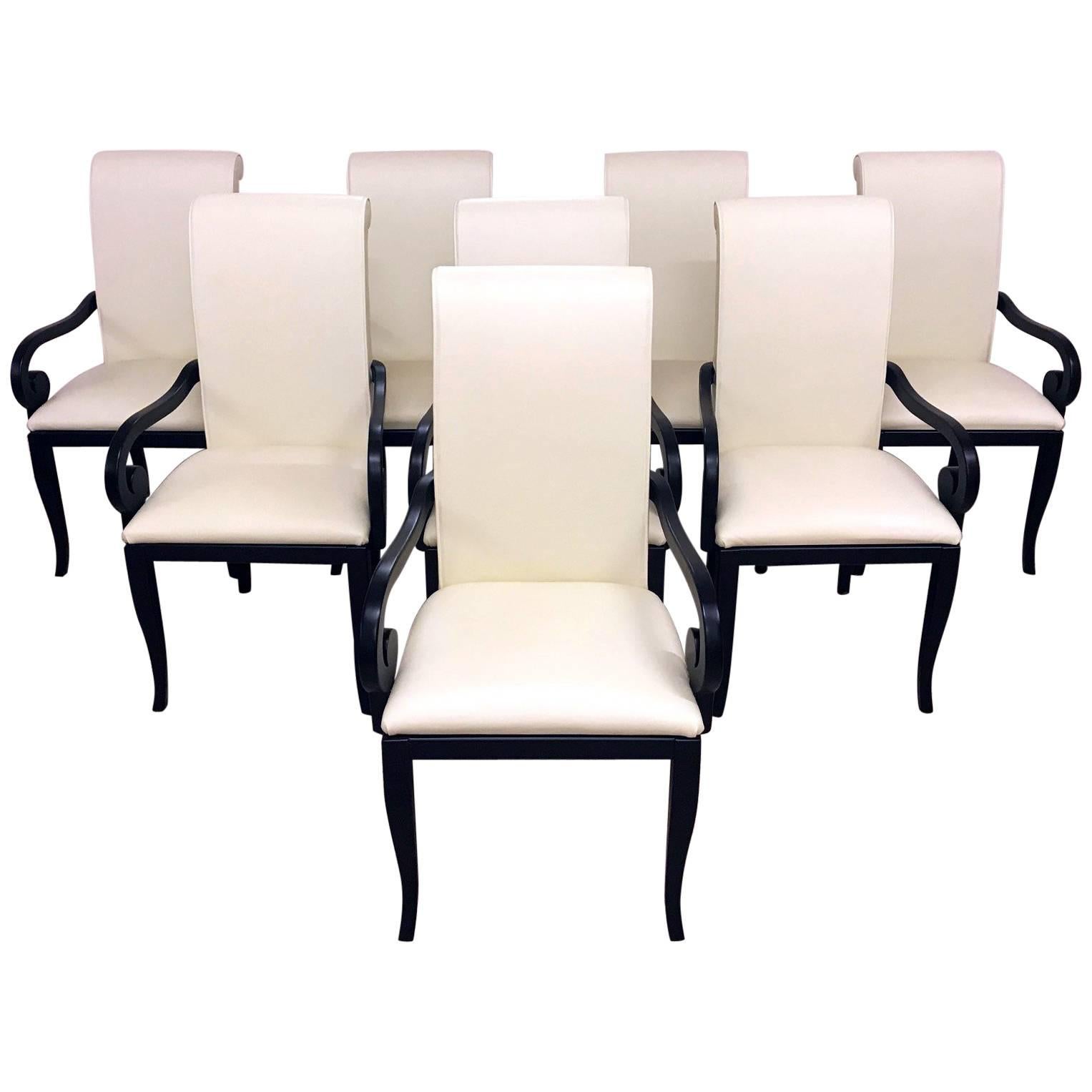 Set of Six Sinuous Art Deco Chairs