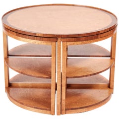 Quality Art Deco Bird's-Eye Maple Quartetto Nest of Tables