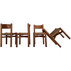 Vier Stühle von Charlotte Perriand für Meribel:: 1960 Eschenholz