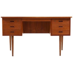 Danish 1950s, Curved Shaped Writing Desk in Teak
