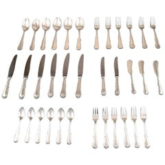 Cohr Herregaard Silver Cutlery, Denmark, Complete Silver Service for Six Pcs