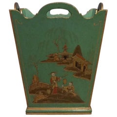 1920s Chinoiserie Antique Waste Paper Bin