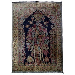 Antique 20th Century Persian Handmade Silk Carpet