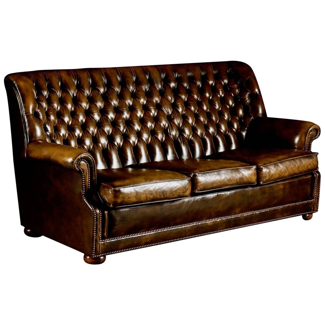 Brown Leather Pegasus Chesterfield Sofa by Art Forma Upholstery Ltd