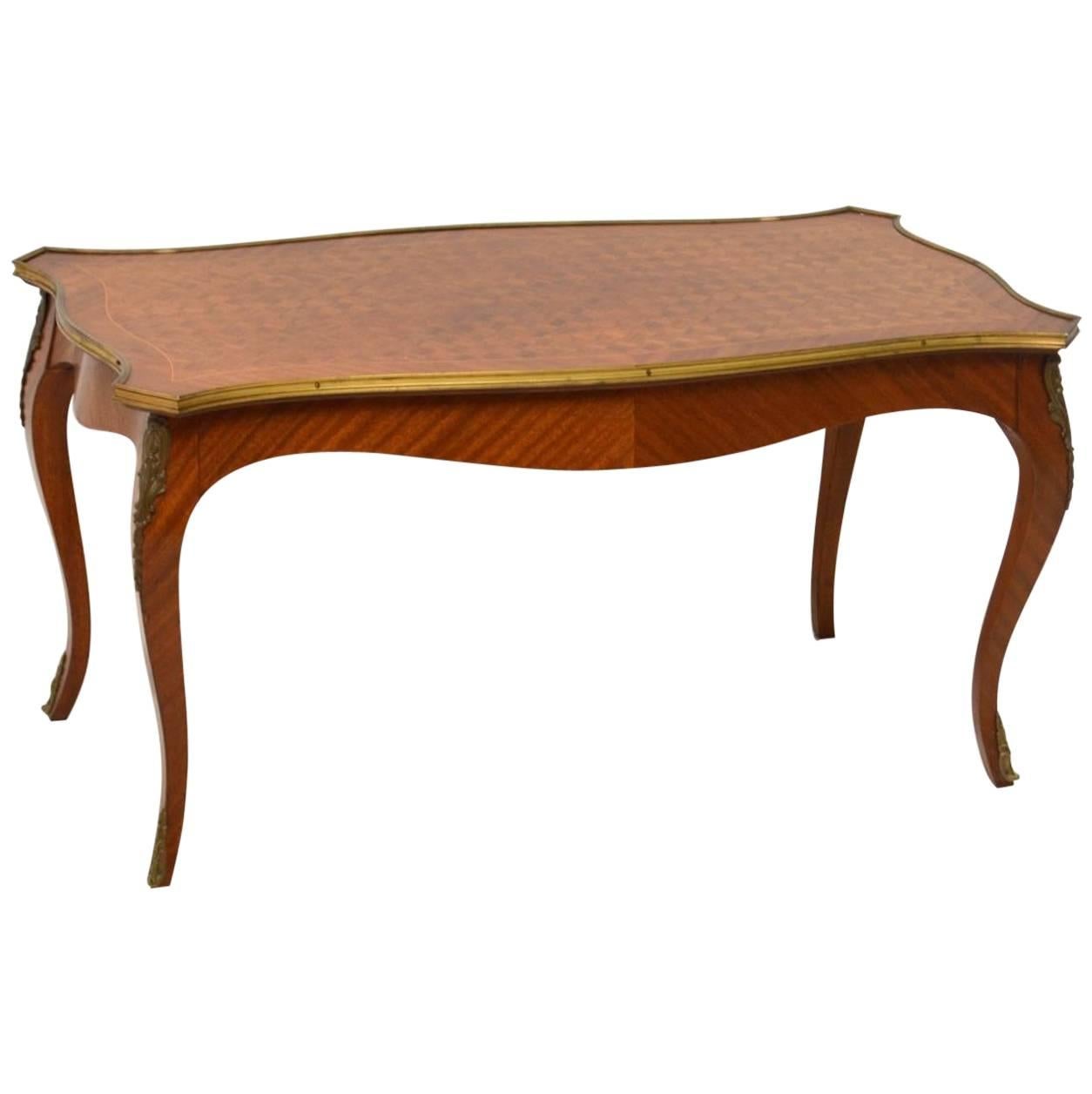 Antique French Inlaid Parquetry Coffee Table