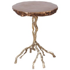Hand Casted and Polished Bronze “Root” Side Table
