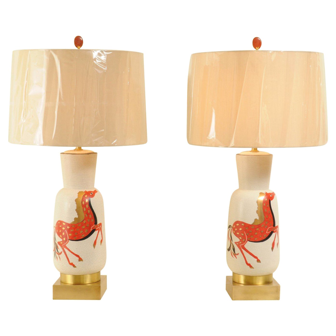 Spettacolare coppia di lampade Marbro di Ugo Zaccagnini, Italia, circa 1955