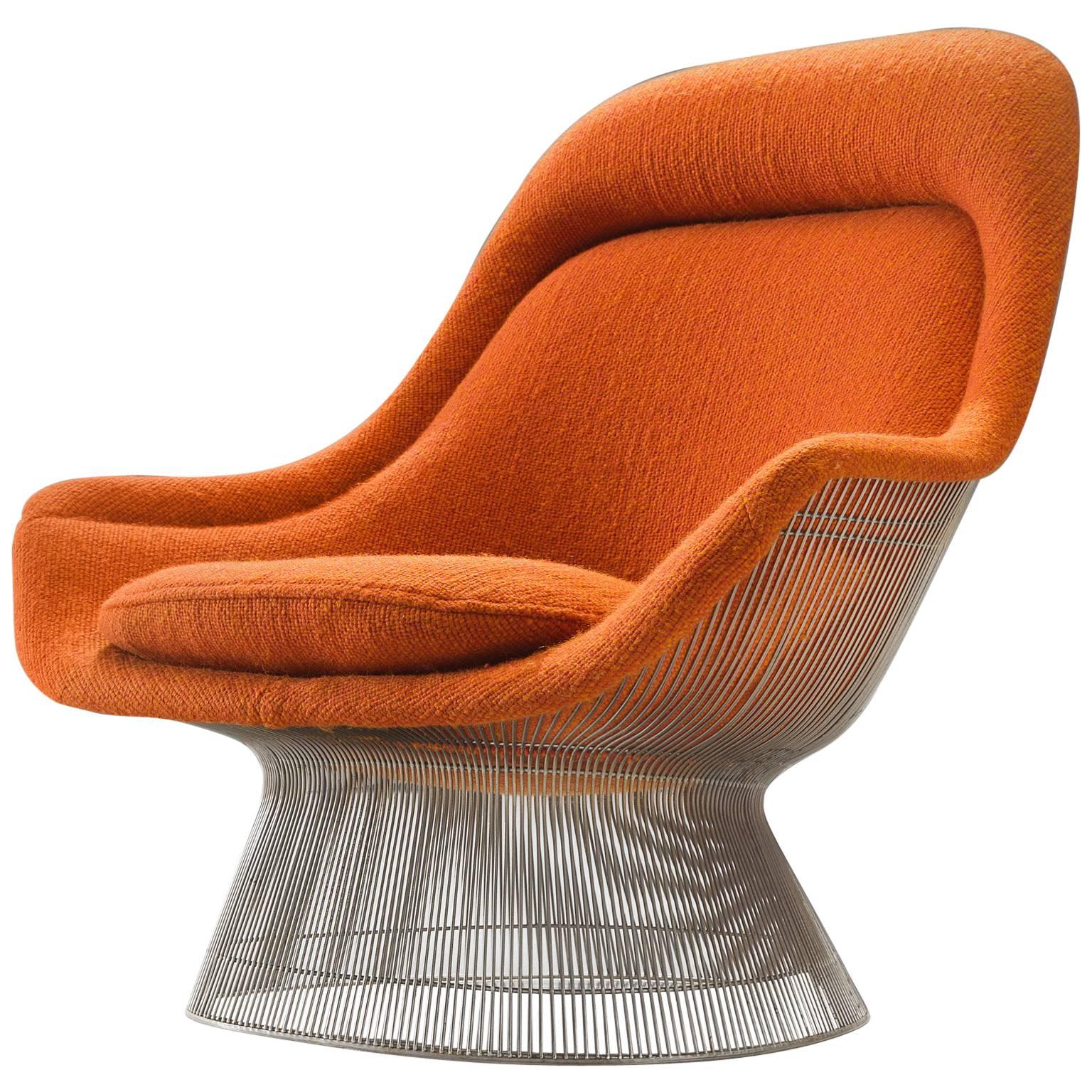 Warren Platner Easy Chair in Original Orange Fabric