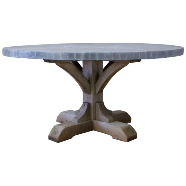 Weathered Oak and Zinc Dining Table