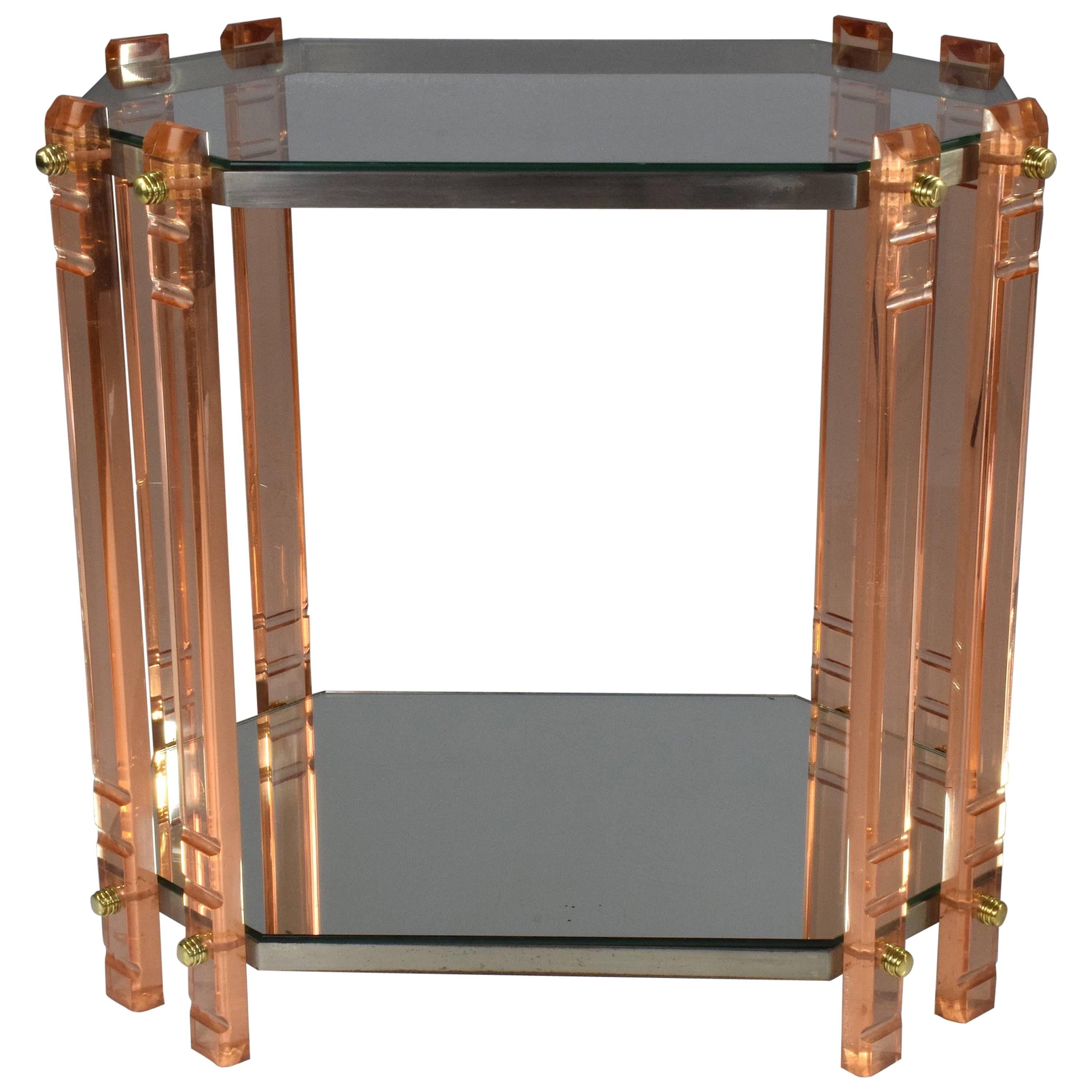 20th Century French Plexiglass Etagere or Bar Cart 