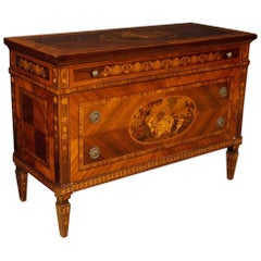 Italian Inlaid Dresser in Louis XVI Style with Three Drawers from 20th Century