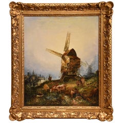 "Windmills by a Dutch Waterway" by Joseph Paul
