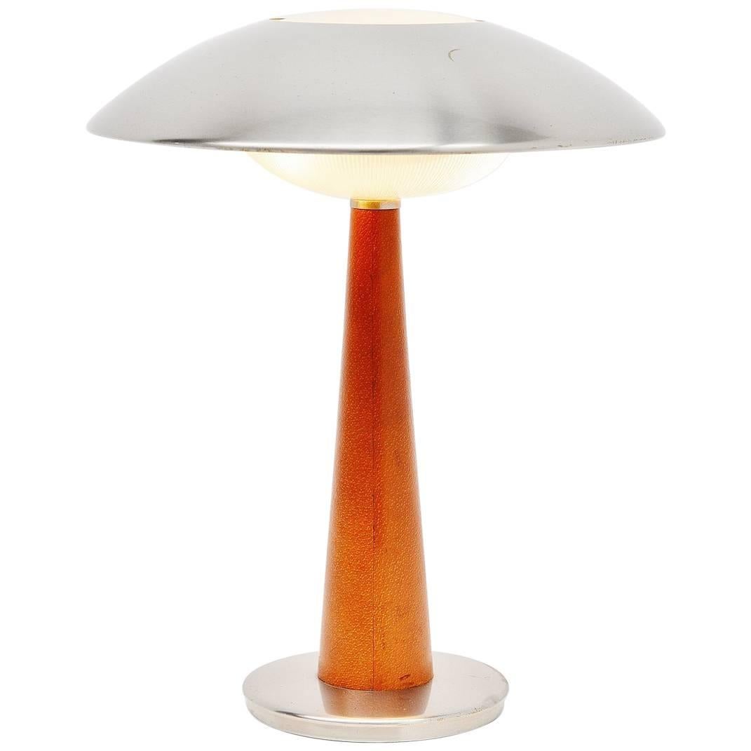 Stilnovo Table Lamp Leather Model 8041, Italy, 1960 For Sale