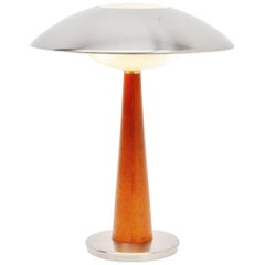 Retro Stilnovo Table Lamp Leather Model 8041, Italy, 1960
