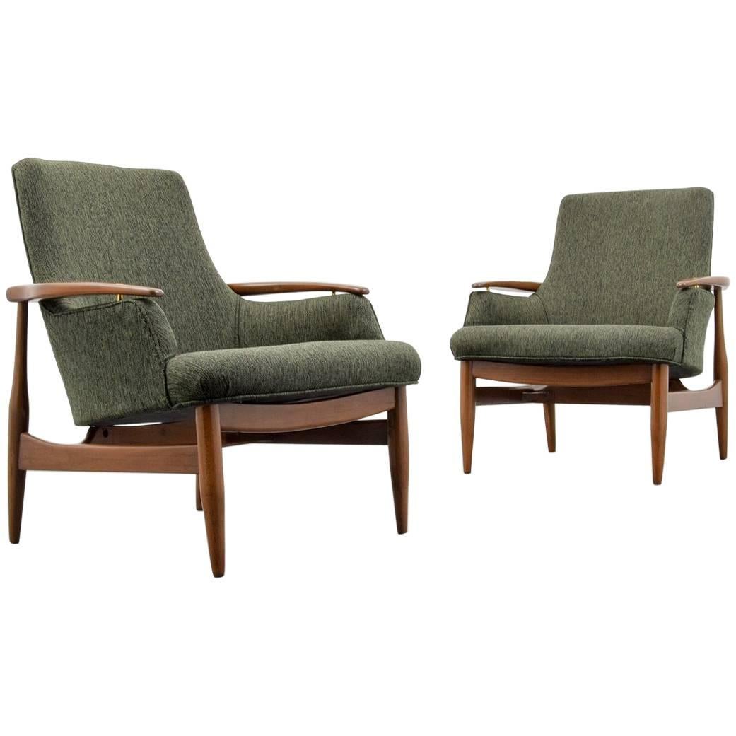 Pair of Lounge Chairs in the Manner of Finn Juhl